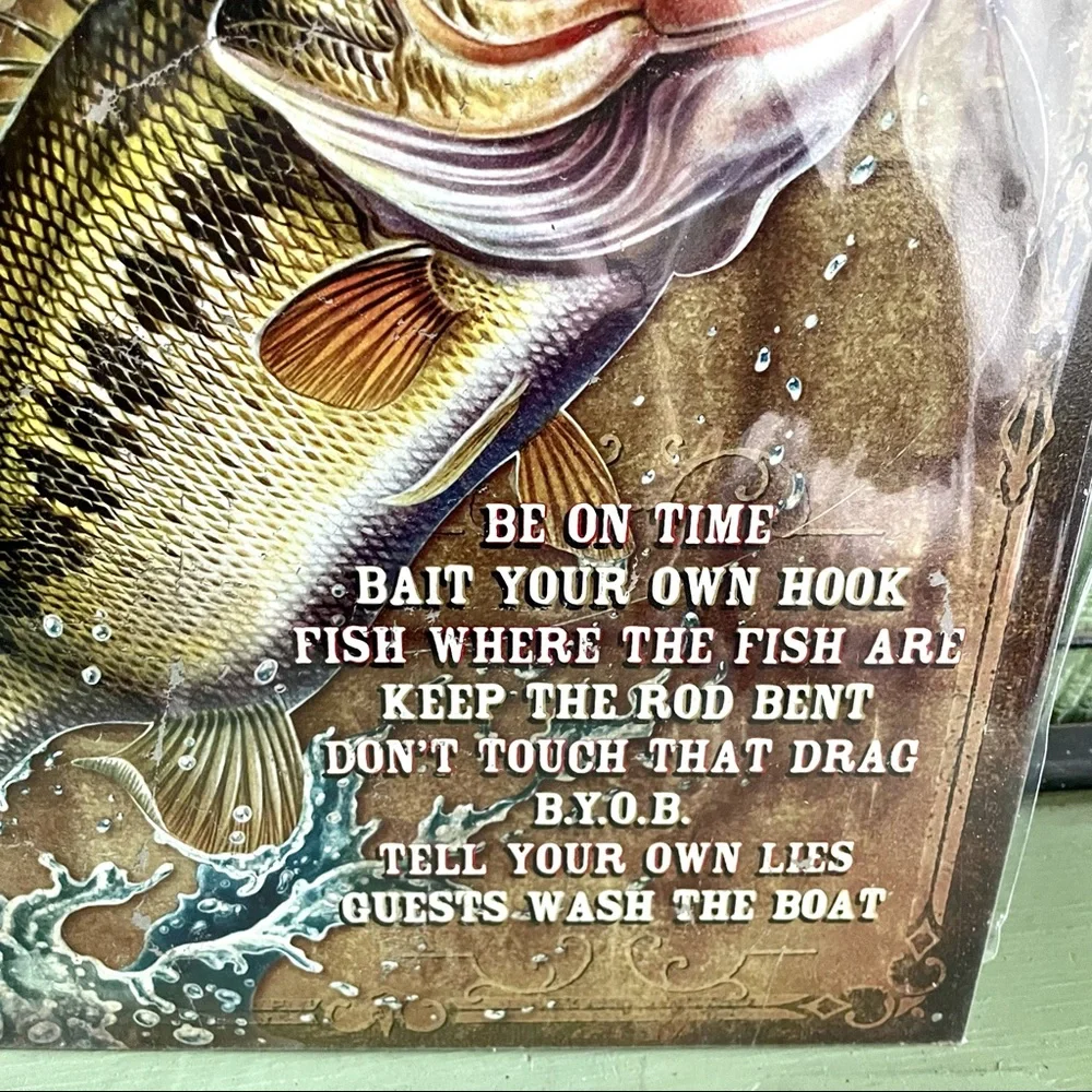 NEW Fisherman’s Rules Metal Sign